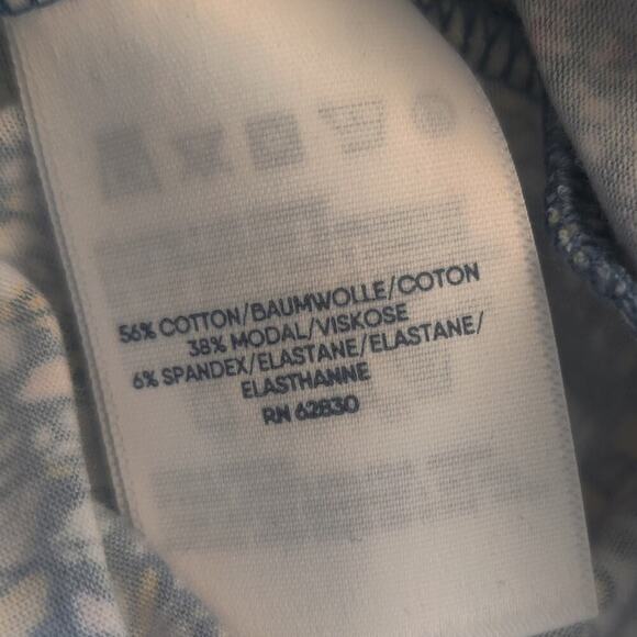 Lands End Floral Midi Dress 3X Tencel V-Neck Blue Multicolor Casual Ruched Soft - Picture 11 of 11